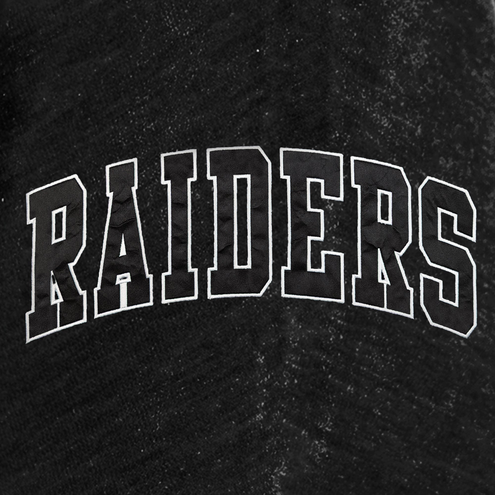 Black Raiders MAKE A MOVE Chenille Pullover - Chenille Fabric Texture and Satin Logo Detail | Gameday Couture - SOHO