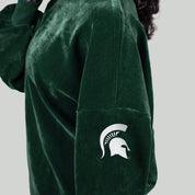 MICHIGAN STATE SPARTANS MAKE A MOVE MOCK NECK CHENILLE PULLOVER