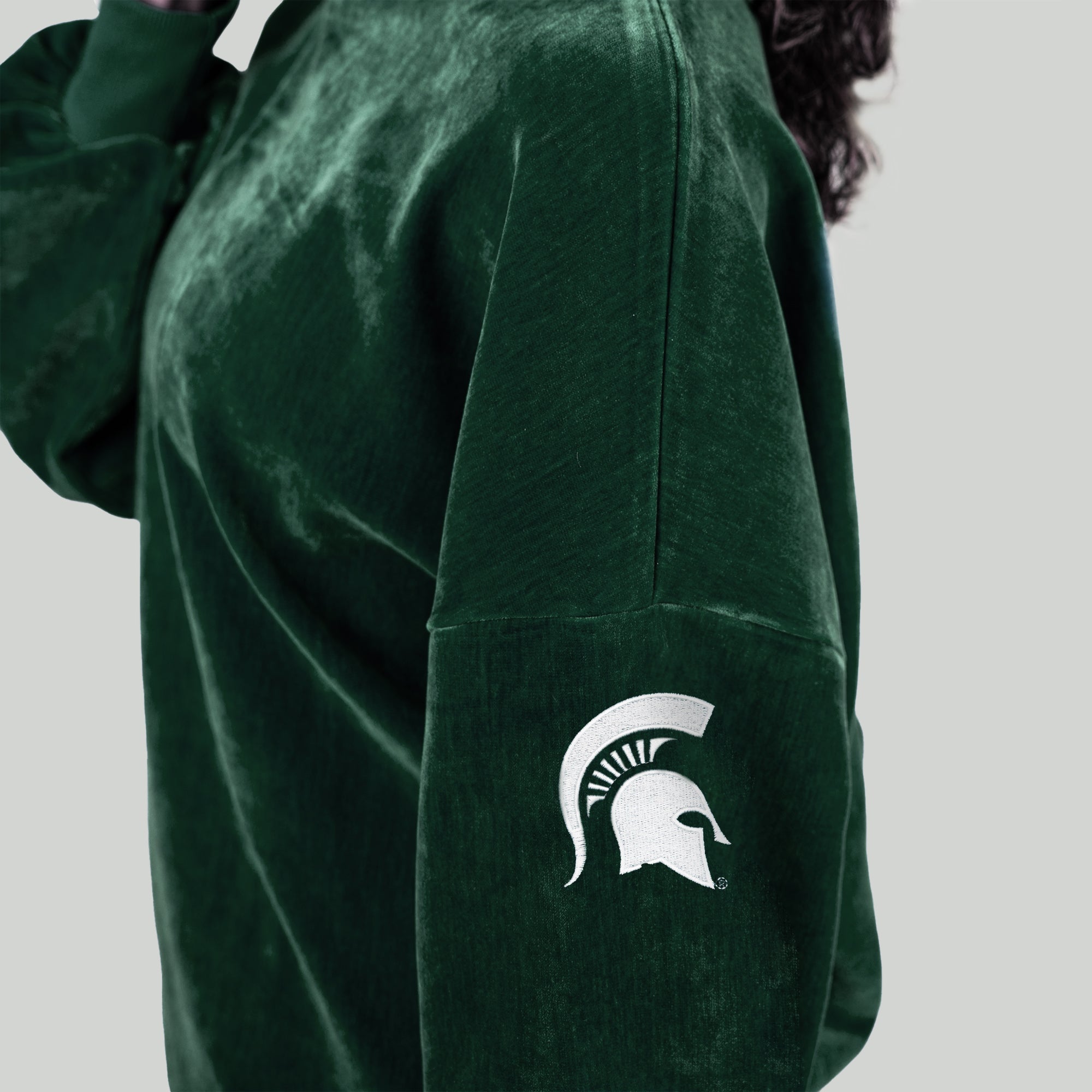 MICHIGAN STATE SPARTANS MAKE A MOVE MOCK NECK CHENILLE PULLOVER
