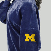 MICHIGAN WOLVERINES MAKE A MOVE MOCK NECK CHENILLE PULLOVER