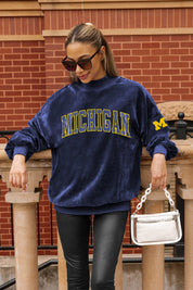 MICHIGAN WOLVERINES MAKE A MOVE MOCK NECK CHENILLE PULLOVER
