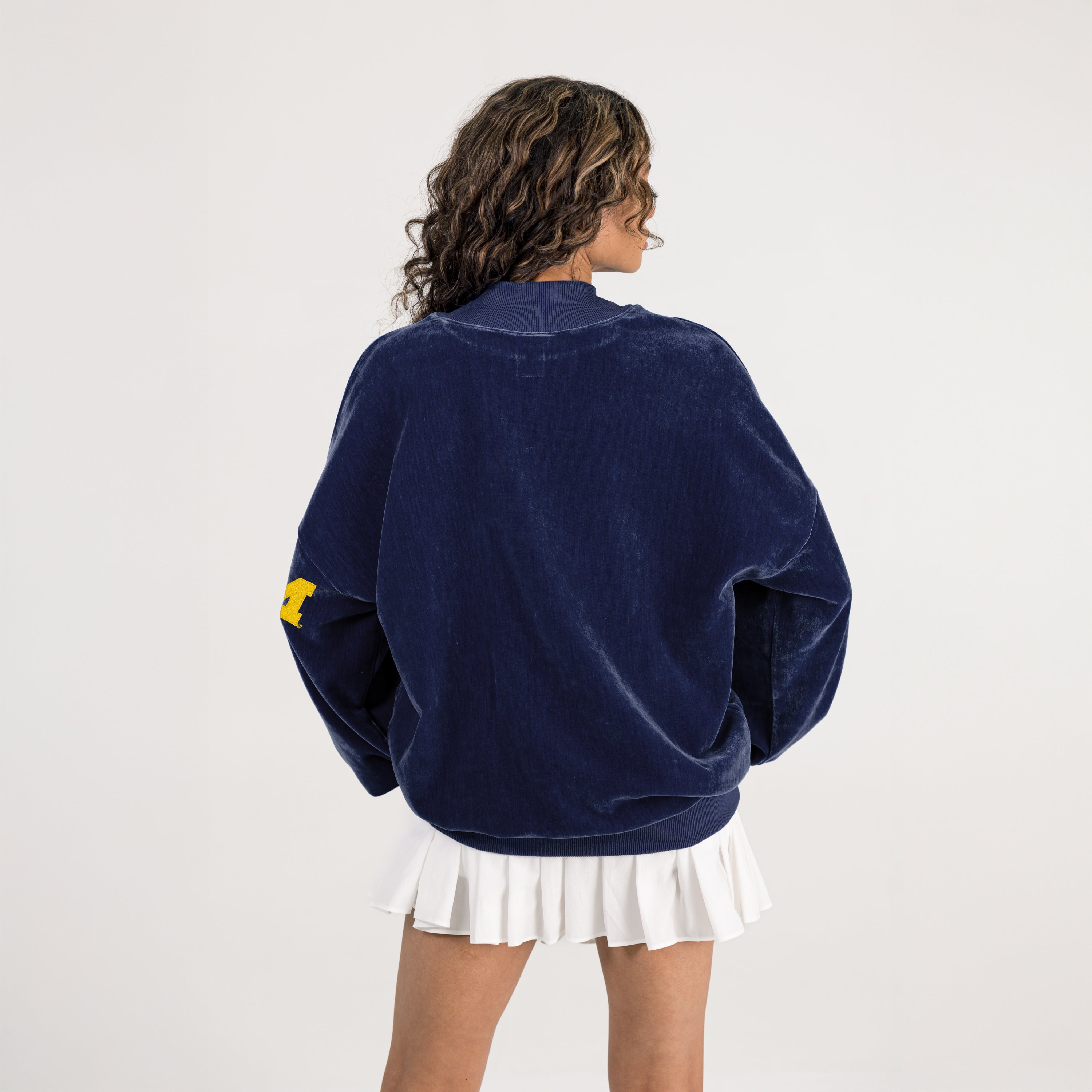 MICHIGAN WOLVERINES MAKE A MOVE MOCK NECK CHENILLE PULLOVER