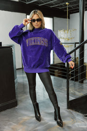 MINNESOTA VIKINGS MAKE A MOVE MOCK NECK CHENILLE PULLOVER