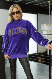 MINNESOTA VIKINGS MAKE A MOVE MOCK NECK CHENILLE PULLOVER