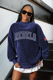 OLE MISS REBELS MAKE A MOVE MOCK NECK CHENILLE PULLOVER