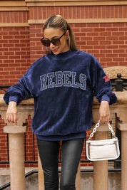 OLE MISS REBELS MAKE A MOVE MOCK NECK CHENILLE PULLOVER