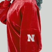 NEBRASKA CORNHUSKERS MAKE A MOVE MOCK NECK CHENILLE PULLOVER