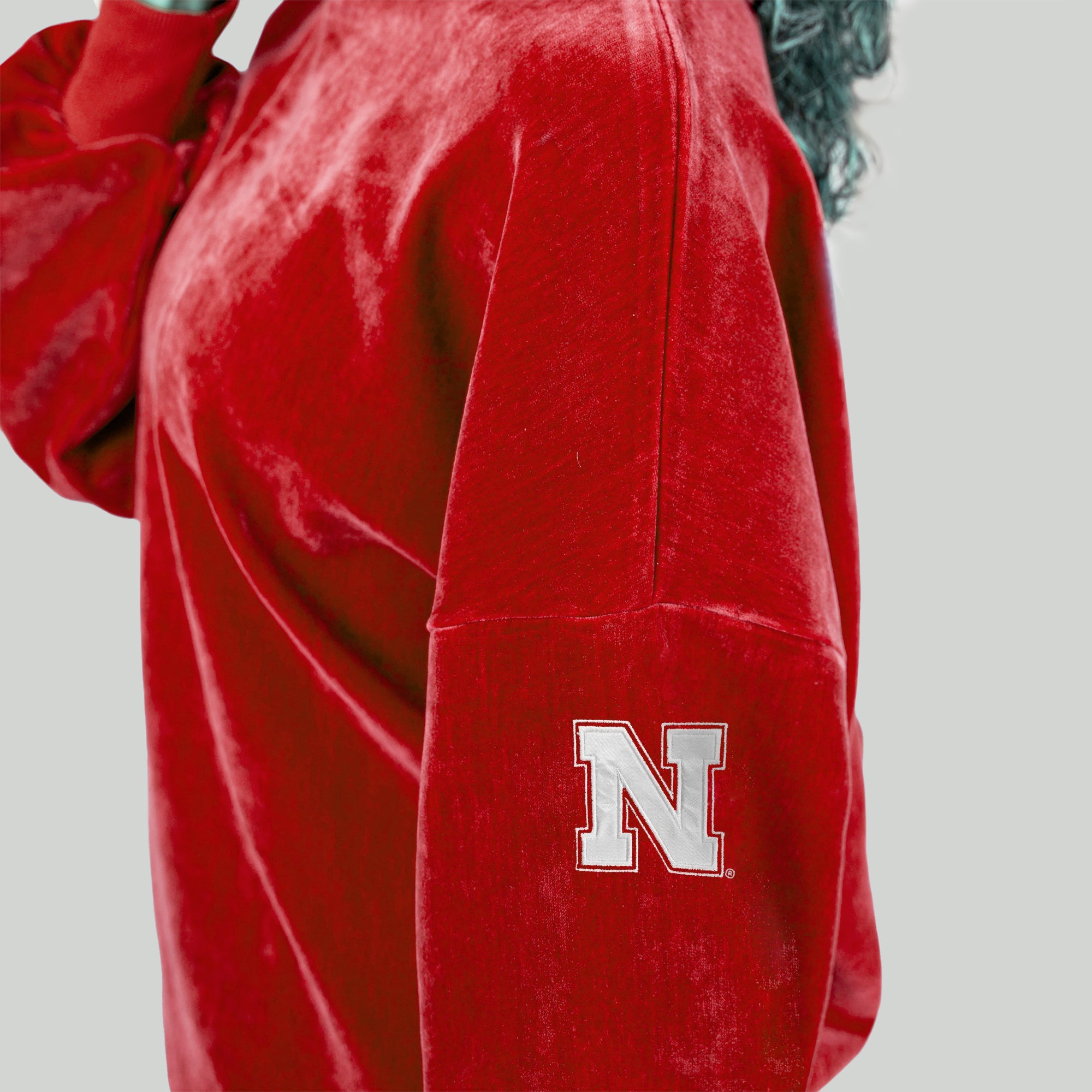 NEBRASKA CORNHUSKERS MAKE A MOVE MOCK NECK CHENILLE PULLOVER