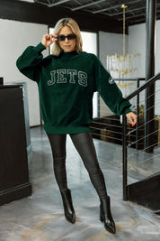 NEW YORK JETS MAKE A MOVE MOCK NECK CHENILLE PULLOVER