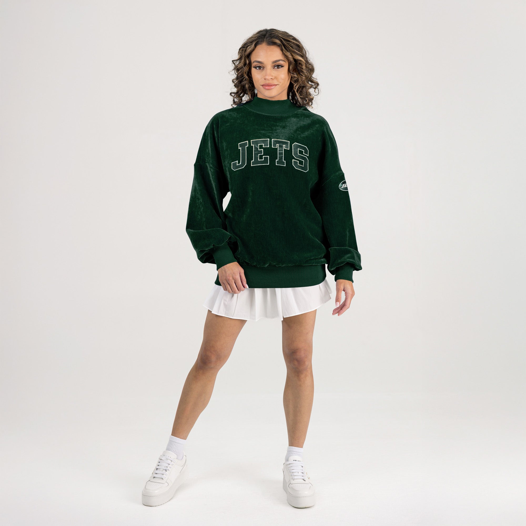 NEW YORK JETS MAKE A MOVE MOCK NECK CHENILLE PULLOVER