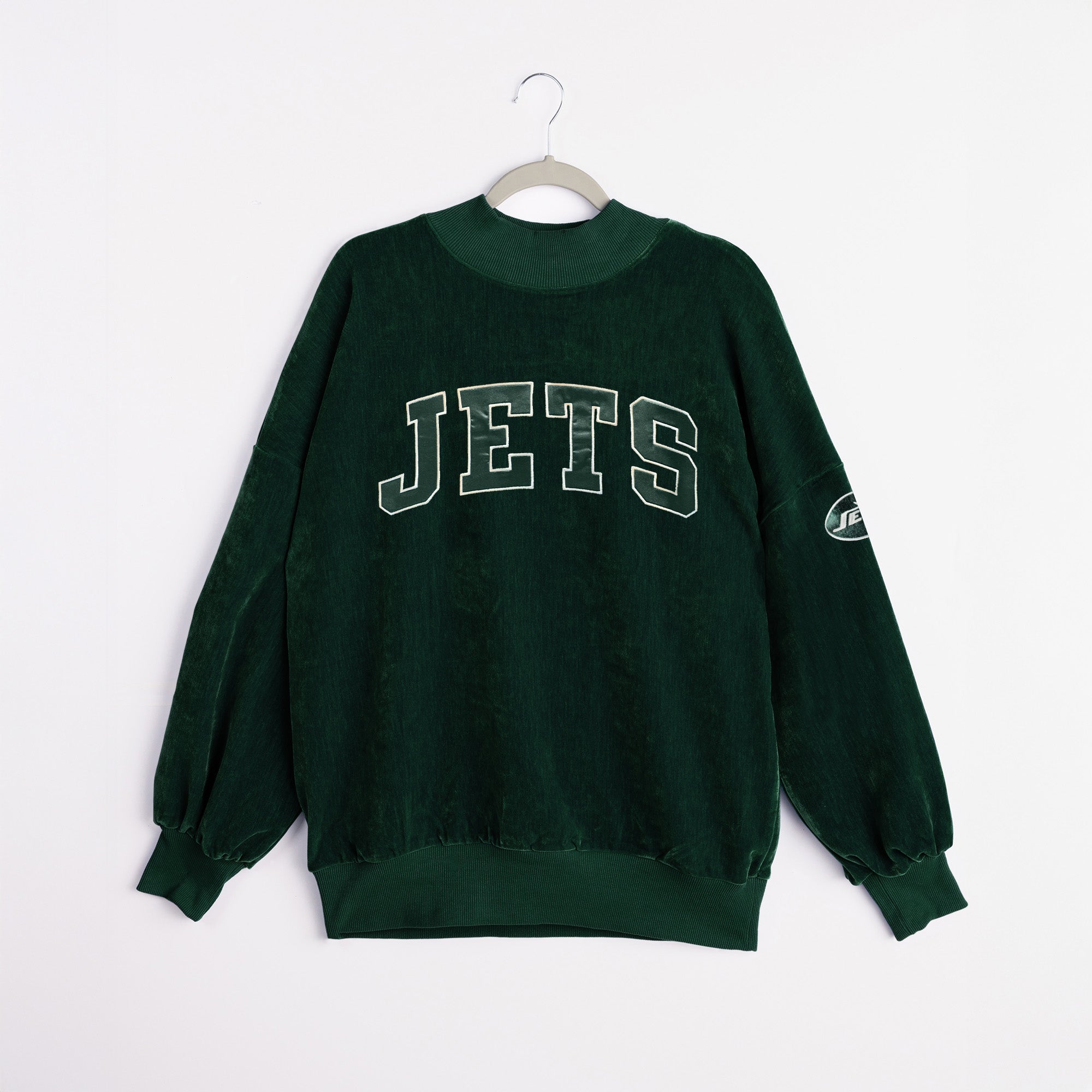 NEW YORK JETS MAKE A MOVE MOCK NECK CHENILLE PULLOVER