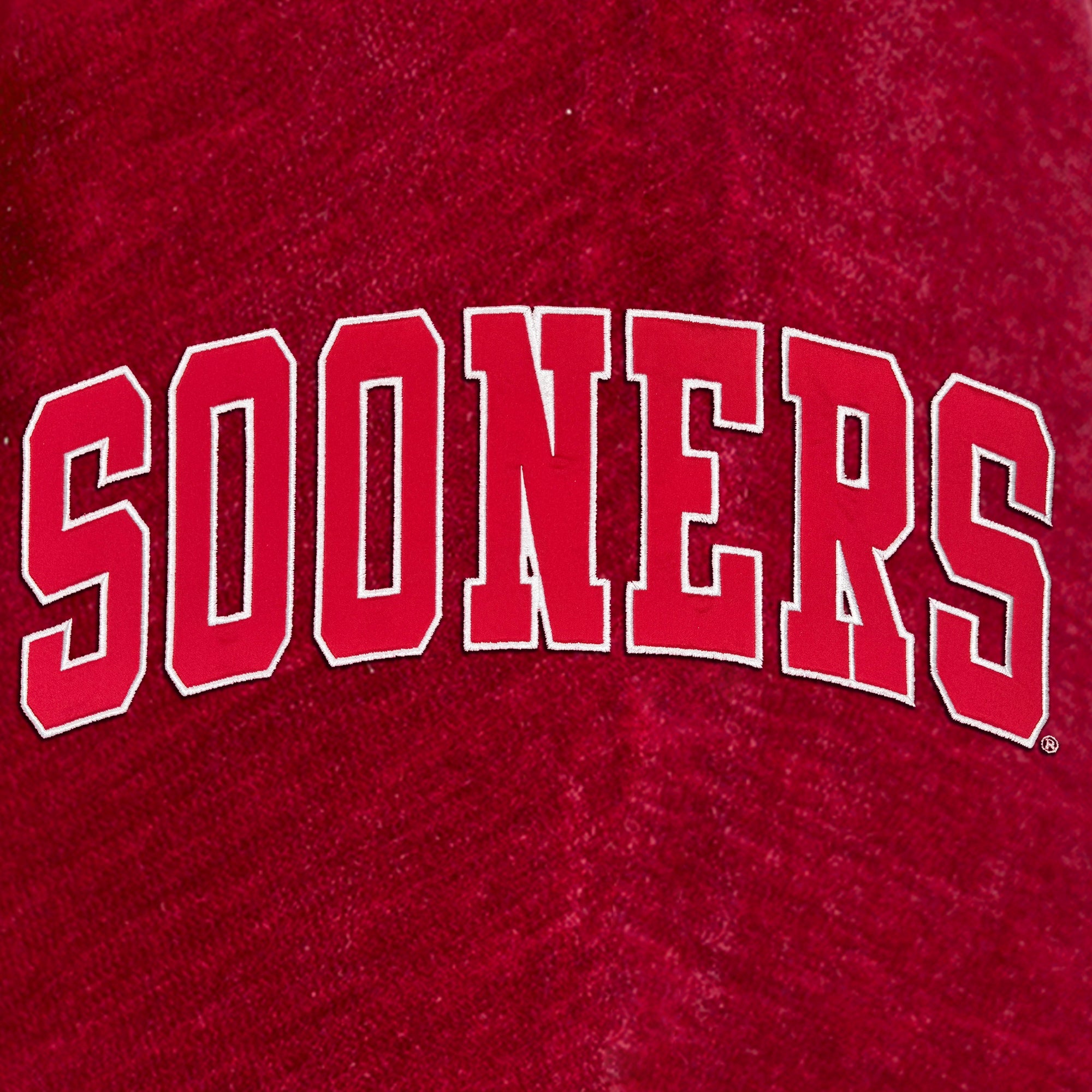 OKLAHOMA SOONERS MAKE A MOVE MOCK NECK CHENILLE PULLOVER