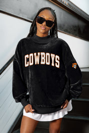 OKLAHOMA STATE COWBOYS MAKE A MOVE MOCK NECK CHENILLE PULLOVER
