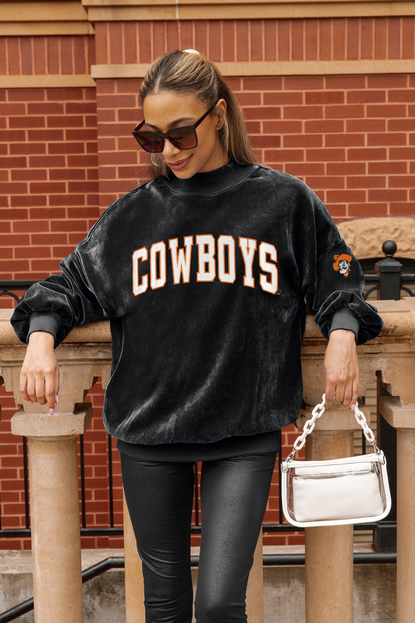 OKLAHOMA STATE COWBOYS MAKE A MOVE MOCK NECK CHENILLE PULLOVER