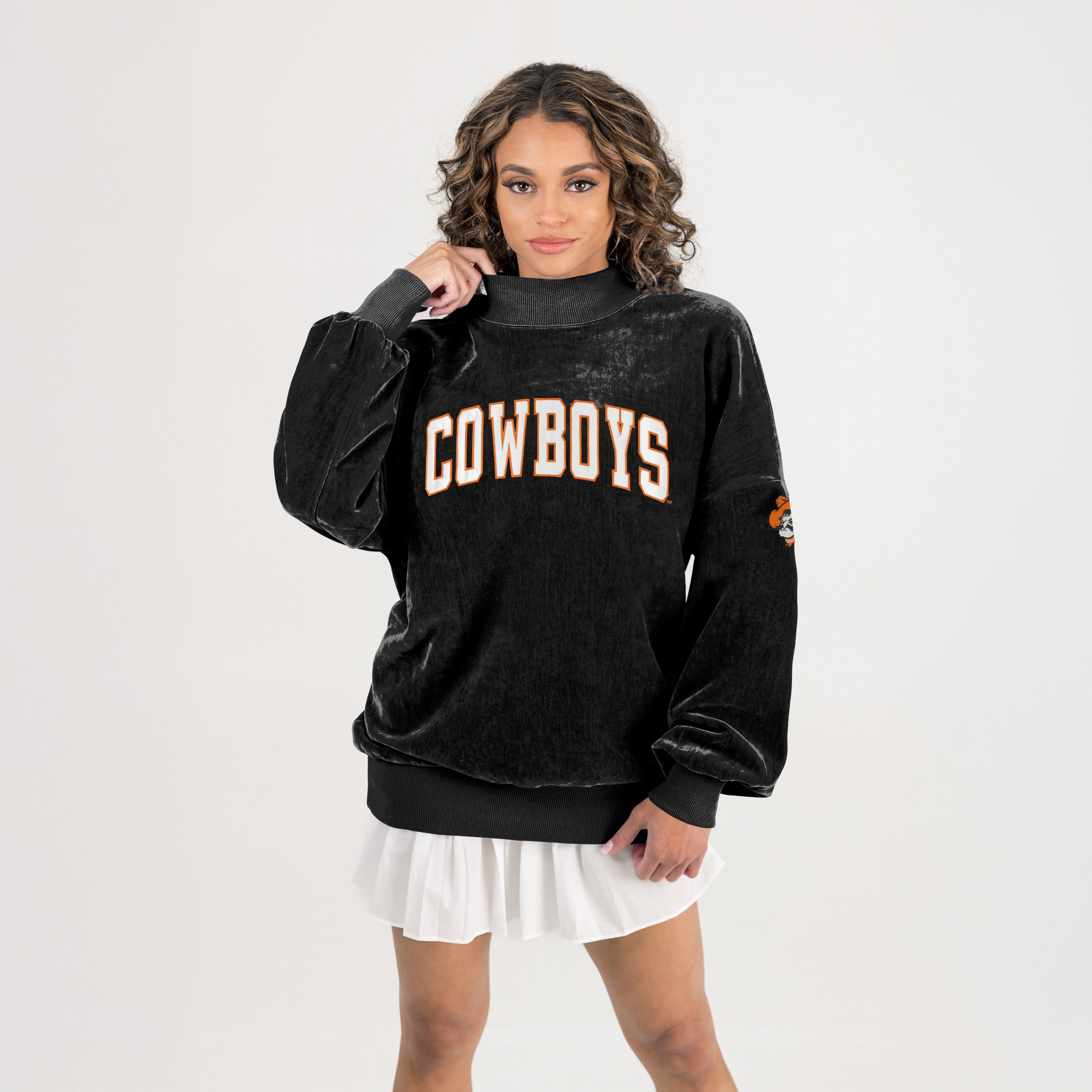 OKLAHOMA STATE COWBOYS MAKE A MOVE MOCK NECK CHENILLE PULLOVER