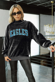 PHILADELPHIA EAGLES MAKE A MOVE MOCK NECK CHENILLE PULLOVER