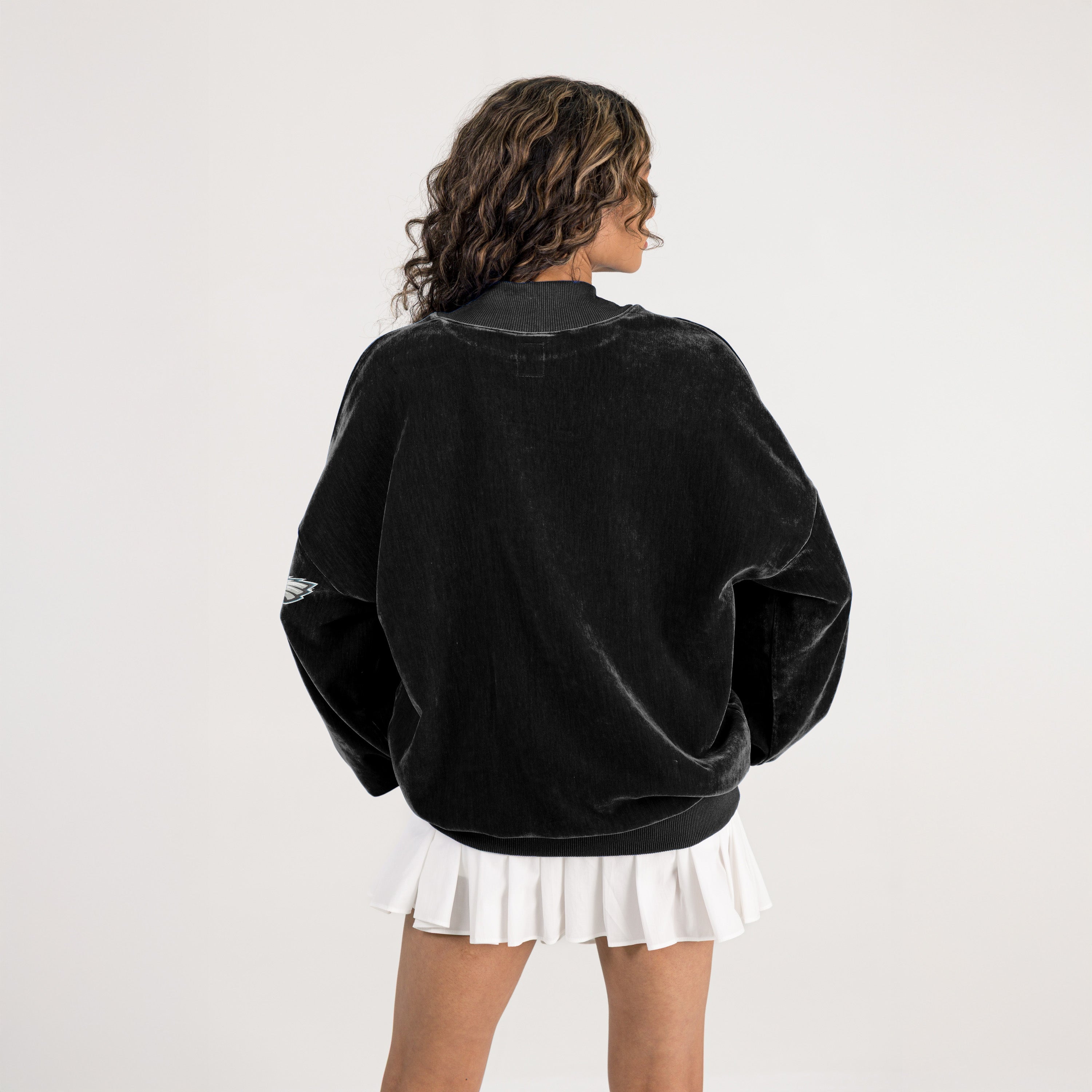 PHILADELPHIA EAGLES MAKE A MOVE MOCK NECK CHENILLE PULLOVER