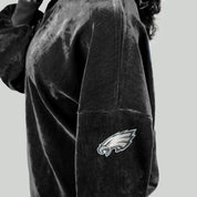 PHILADELPHIA EAGLES MAKE A MOVE MOCK NECK CHENILLE PULLOVER