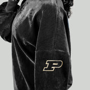 PURDUE BOILERMAKERS MAKE A MOVE MOCK NECK CHENILLE PULLOVER