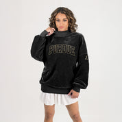 PURDUE BOILERMAKERS MAKE A MOVE MOCK NECK CHENILLE PULLOVER