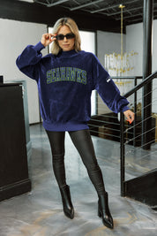 SEATTLE SEAHAWKS MAKE A MOVE MOCK NECK CHENILLE PULLOVER
