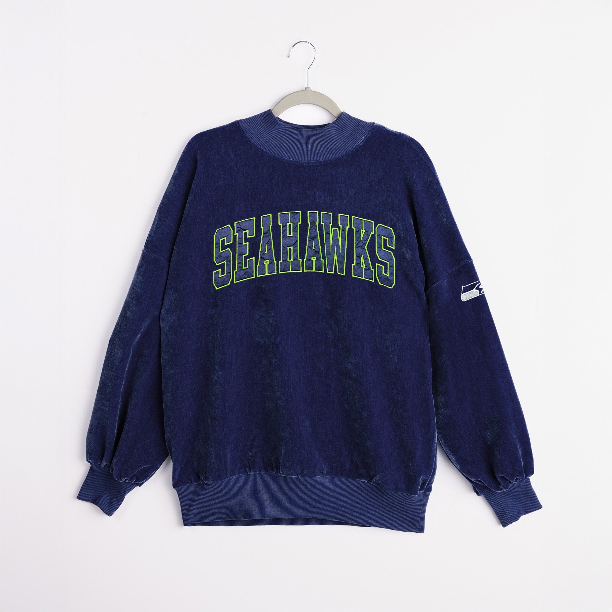 SEATTLE SEAHAWKS MAKE A MOVE MOCK NECK CHENILLE PULLOVER