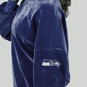SEATTLE SEAHAWKS MAKE A MOVE MOCK NECK CHENILLE PULLOVER