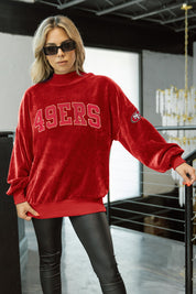 SAN FRANCISCO 49ERS MAKE A MOVE MOCK NECK CHENILLE PULLOVER