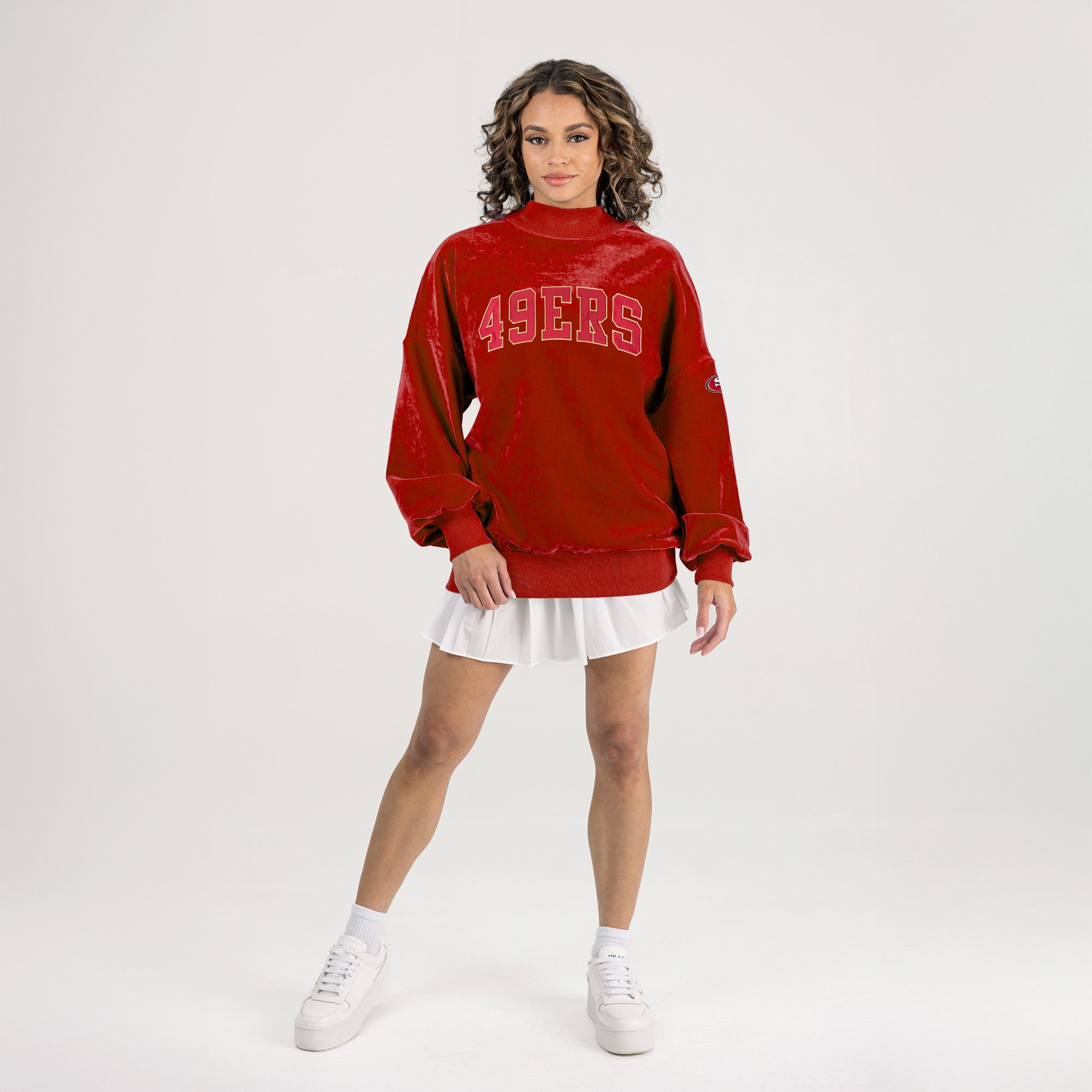 SAN FRANCISCO 49ERS MAKE A MOVE MOCK NECK CHENILLE PULLOVER