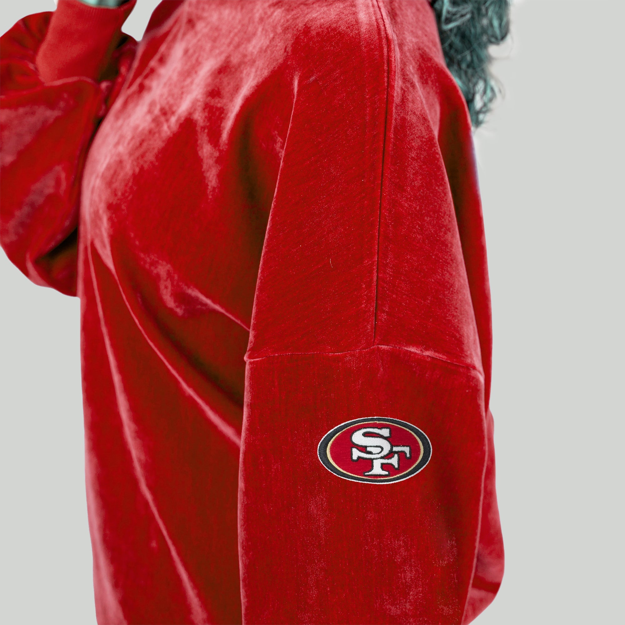 SAN FRANCISCO 49ERS MAKE A MOVE MOCK NECK CHENILLE PULLOVER