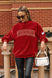 WISCONSIN BADGERS MAKE A MOVE MOCK NECK CHENILLE PULLOVER