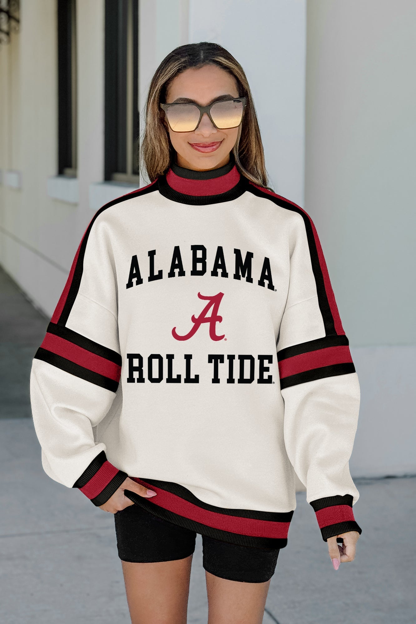 ALABAMA CRIMSON TIDE VIVID MOTION COLORBLOCK TURTLENECK PULLOVER