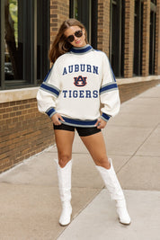 AUBURN TIGERS VIVID MOTION COLORBLOCK TURTLENECK PULLOVER