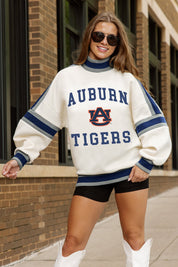AUBURN TIGERS VIVID MOTION COLORBLOCK TURTLENECK PULLOVER