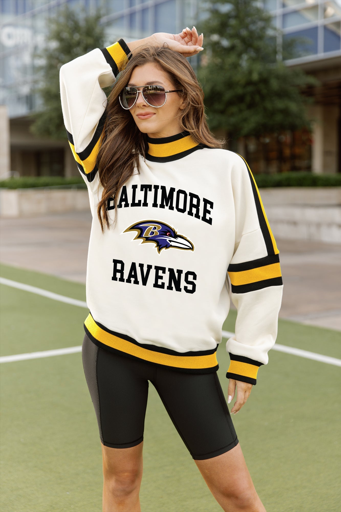 BALTIMORE RAVENS VIVID MOTION COLORBLOCK TURTLENECK PULLOVER