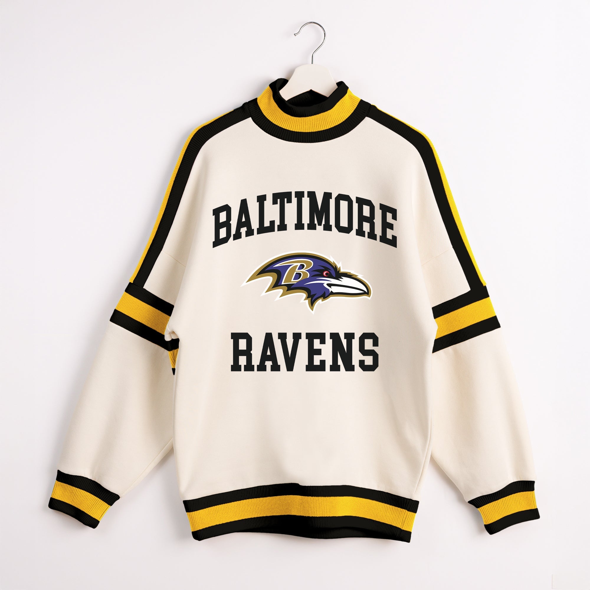 BALTIMORE RAVENS VIVID MOTION COLORBLOCK TURTLENECK PULLOVER