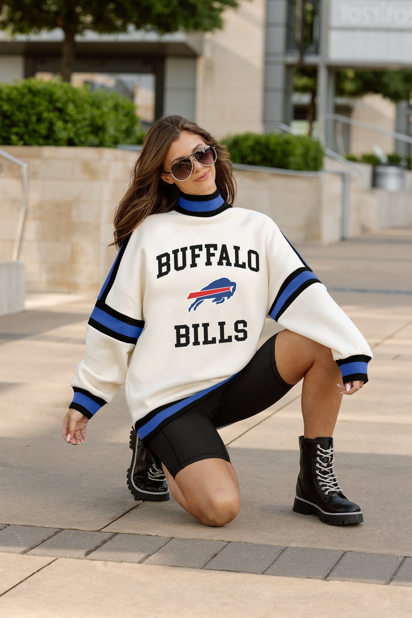 BUFFALO BILLS VIVID MOTION COLORBLOCK TURTLENECK PULLOVER