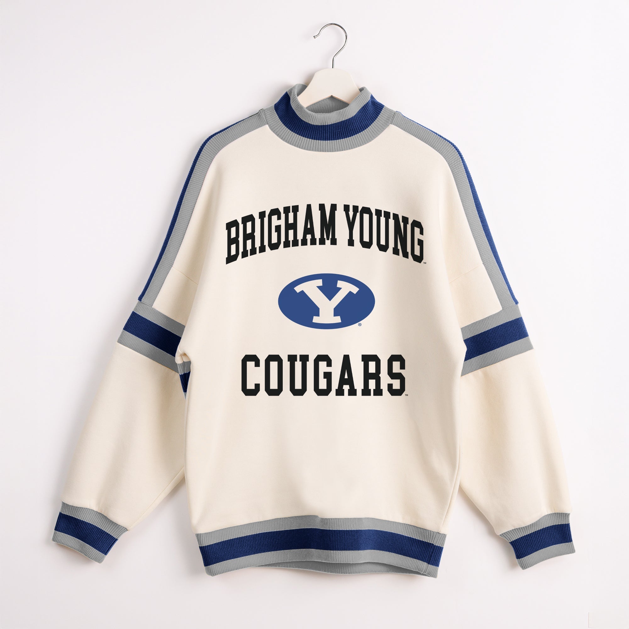 BYU COUGARS VIVID MOTION COLORBLOCK TURTLENECK PULLOVER