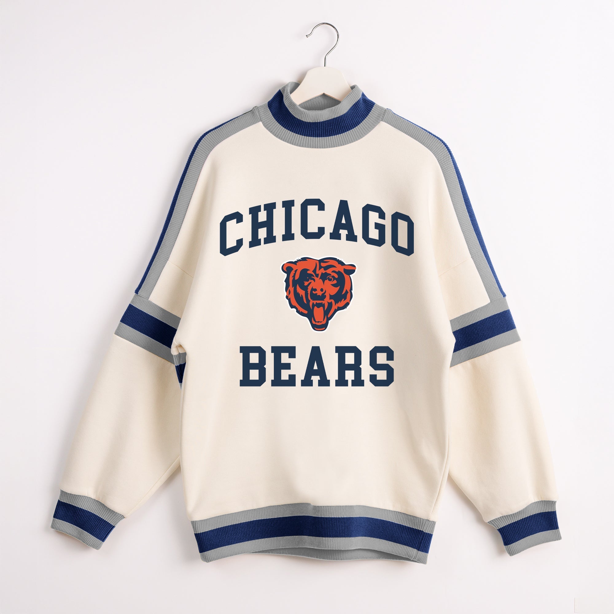 CHICAGO BEARS VIVID MOTION COLORBLOCK TURTLENECK PULLOVER