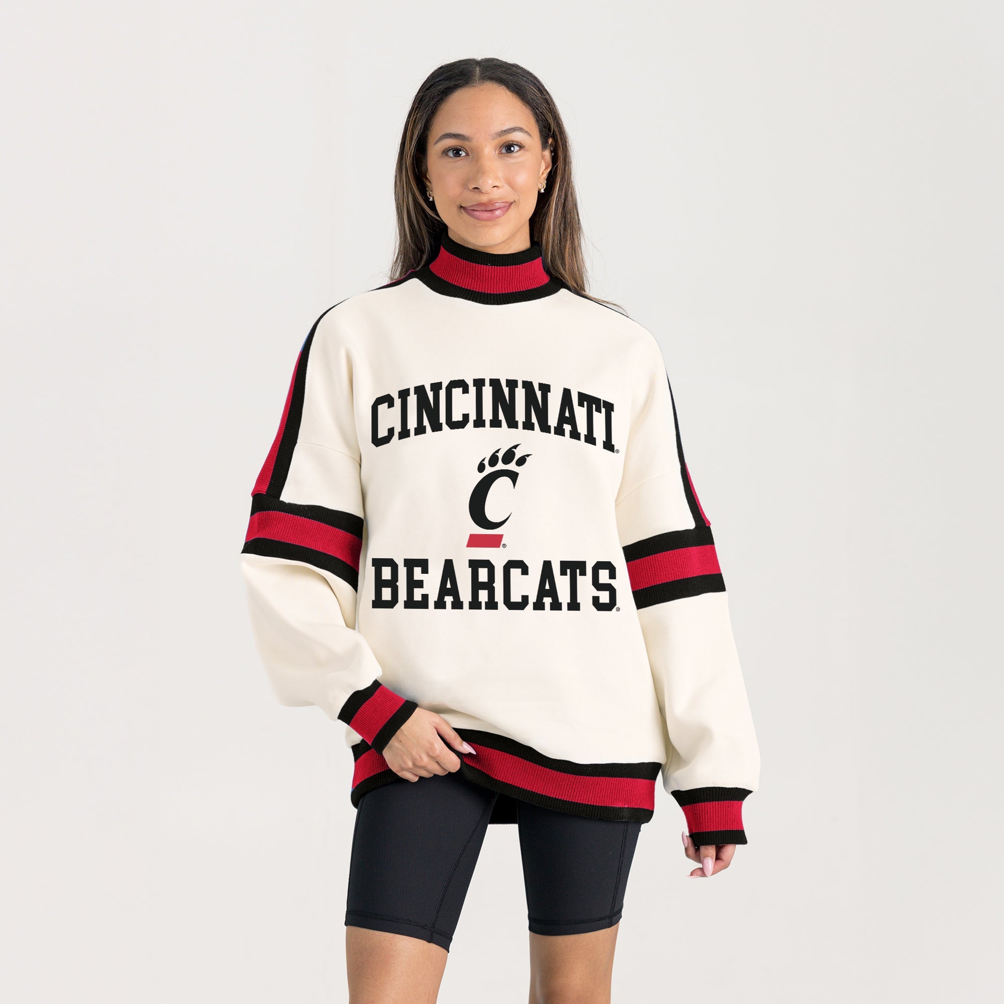 CINCINNATI BEARCATS VIVID MOTION COLORBLOCK TURTLENECK PULLOVER