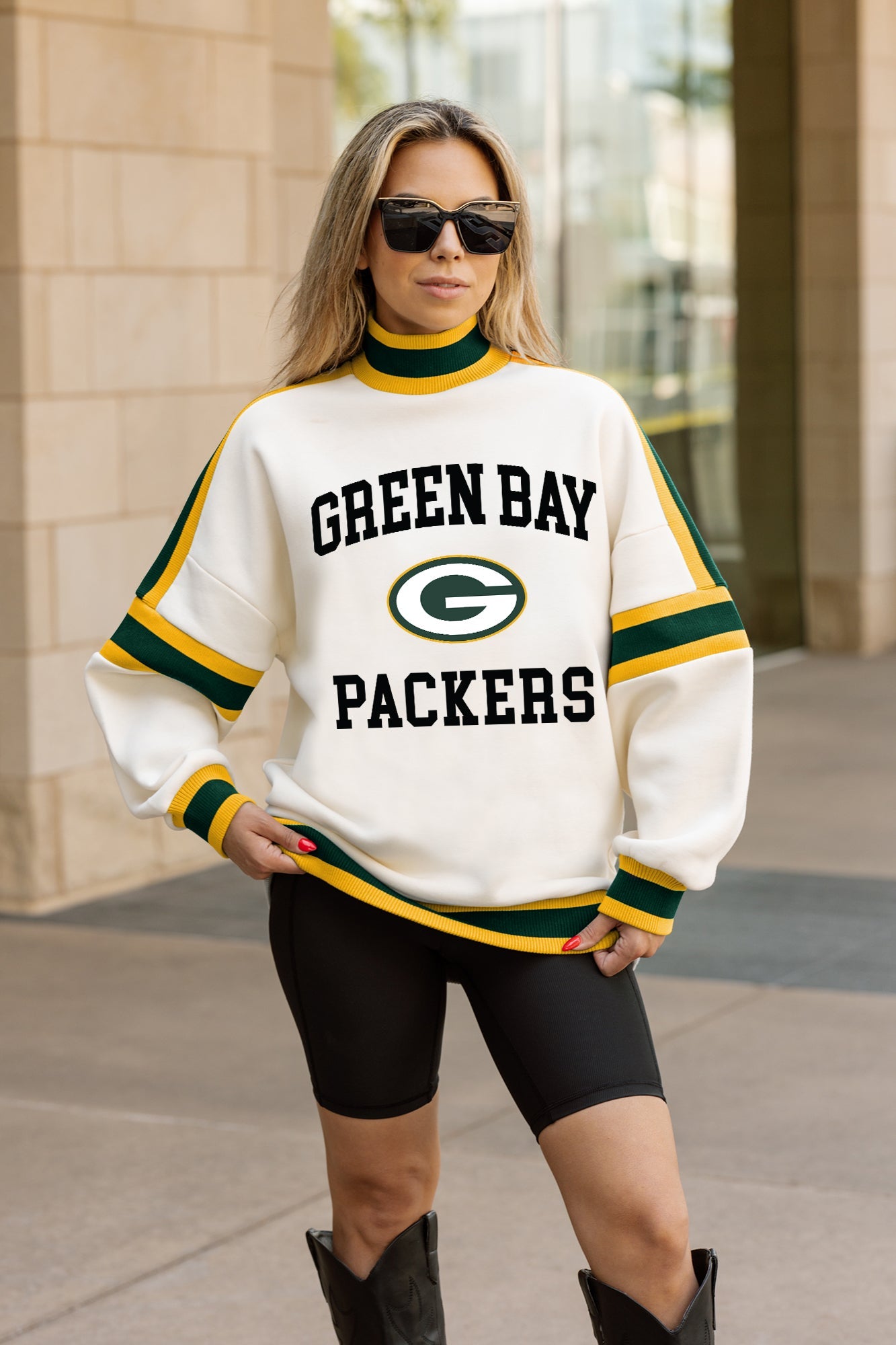 GREEN BAY PACKERS VIVID MOTION COLORBLOCK TURTLENECK PULLOVER