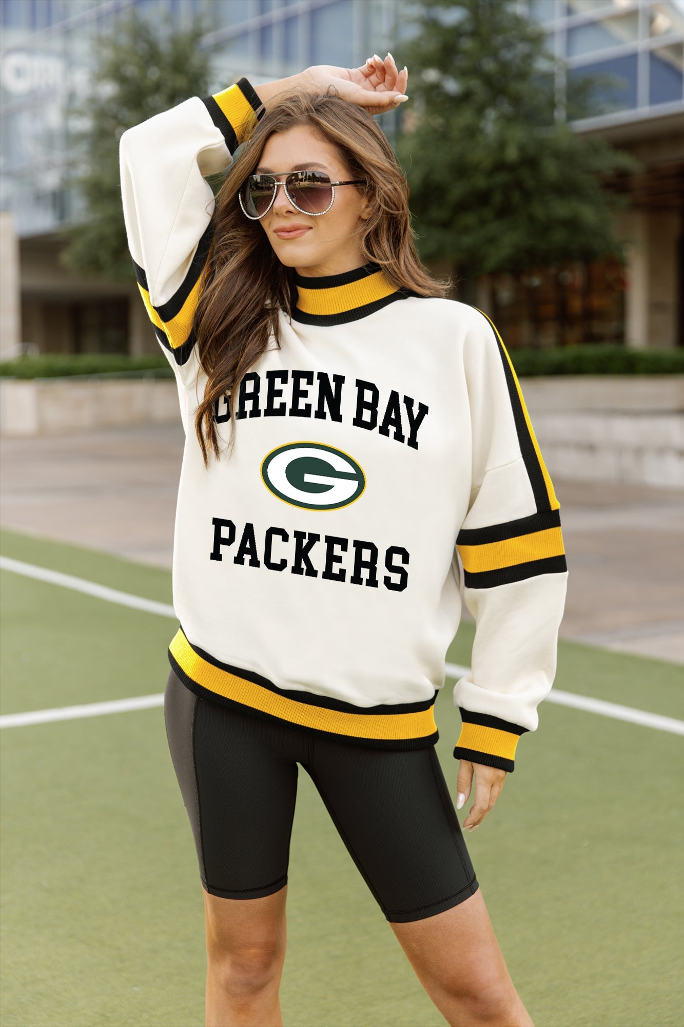 GREEN BAY PACKERS VIVID MOTION COLORBLOCK TURTLENECK PULLOVER