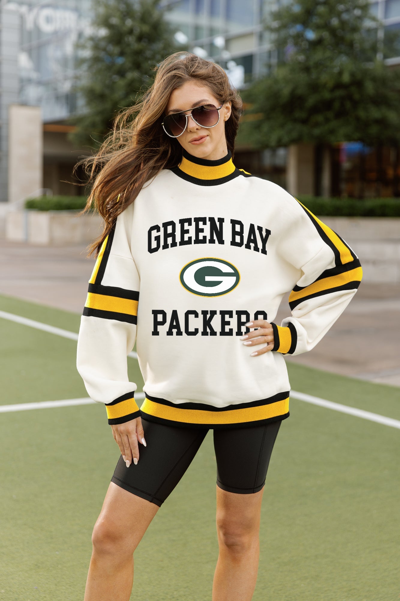 GREEN BAY PACKERS VIVID MOTION COLORBLOCK TURTLENECK PULLOVER