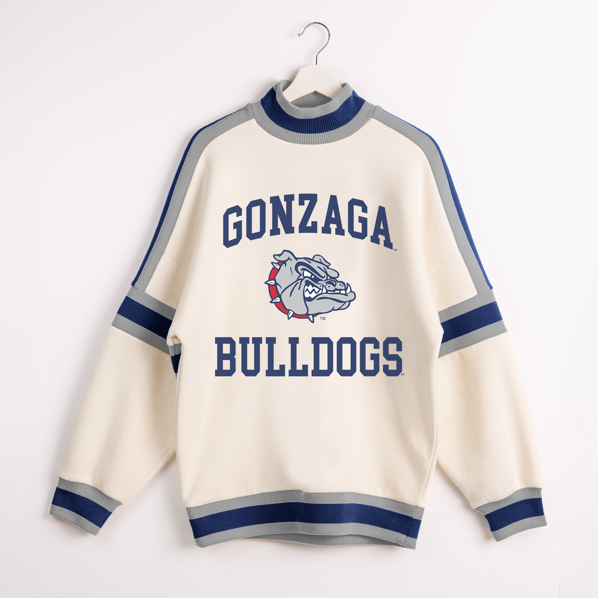 GONZAGA BULLDOGS VIVID MOTION COLORBLOCK TURTLENECK PULLOVER