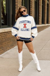ILLINOIS FIGHTING ILLINI VIVID MOTION COLORBLOCK TURTLENECK PULLOVER