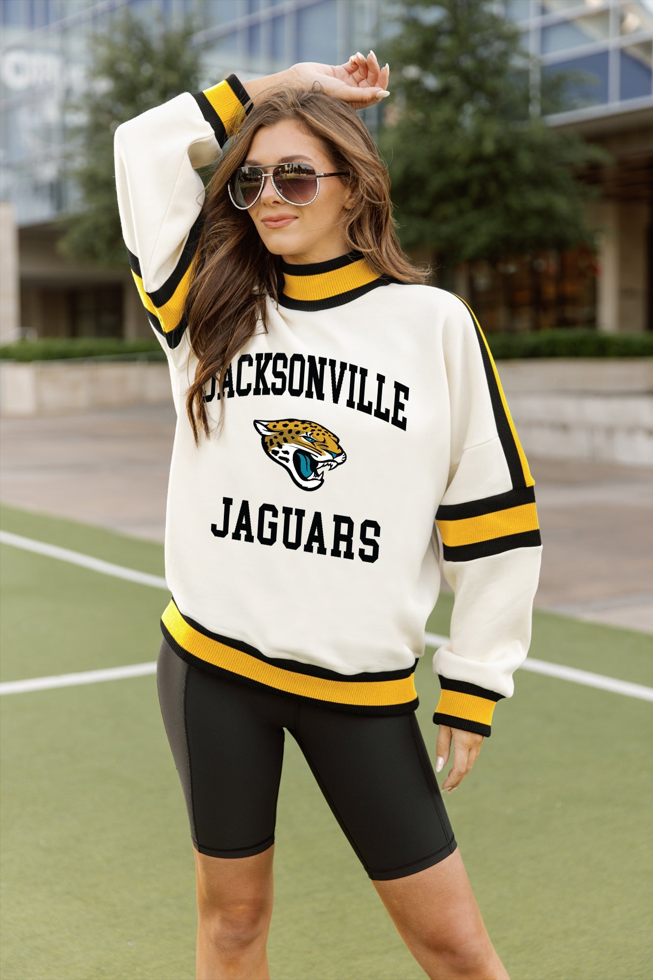 JACKSONVILLE JAGUARS VIVID MOTION COLORBLOCK TURTLENECK PULLOVER