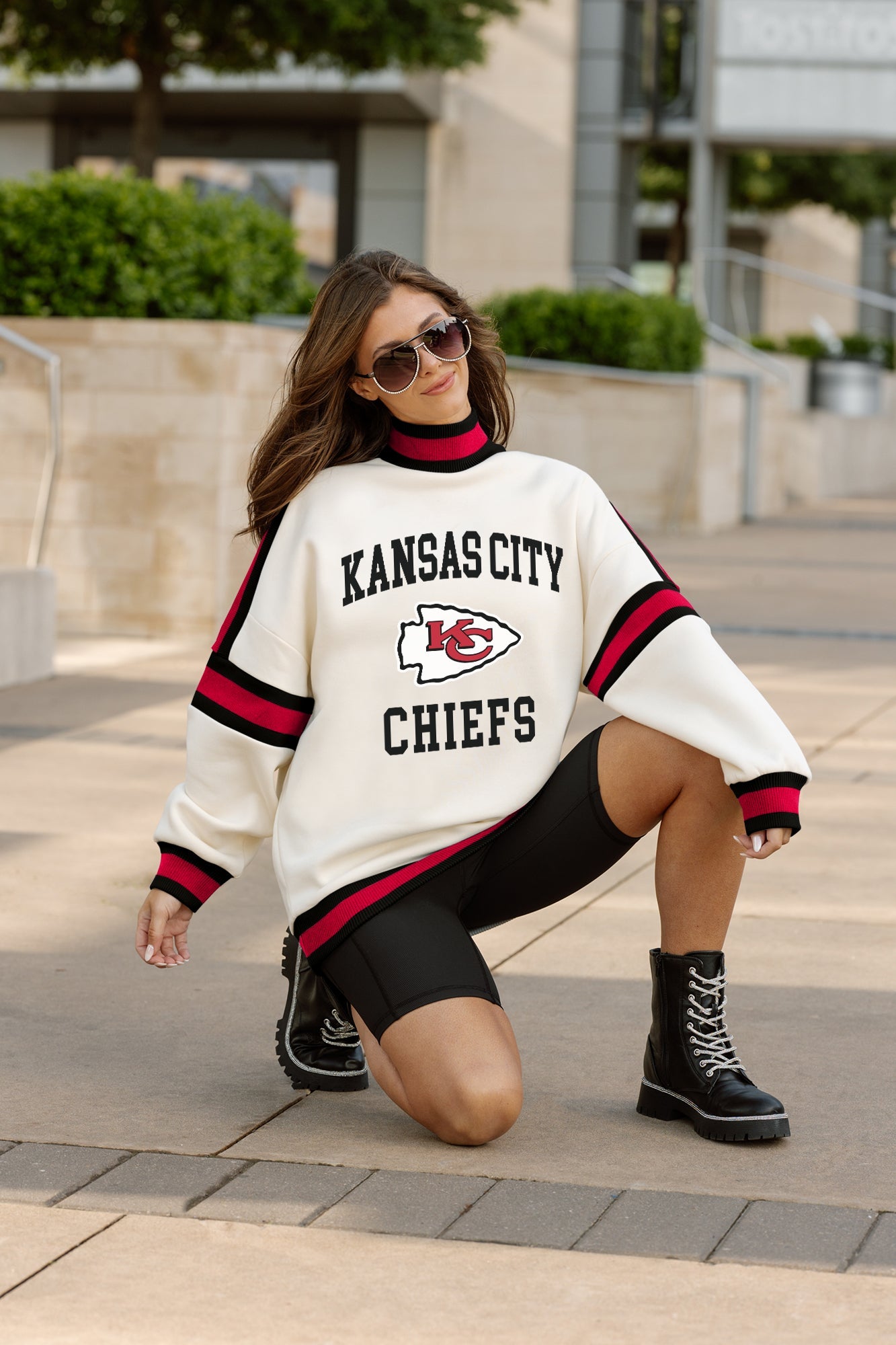 KANSAS CITY CHIEFS VIVID MOTION COLORBLOCK TURTLENECK PULLOVER