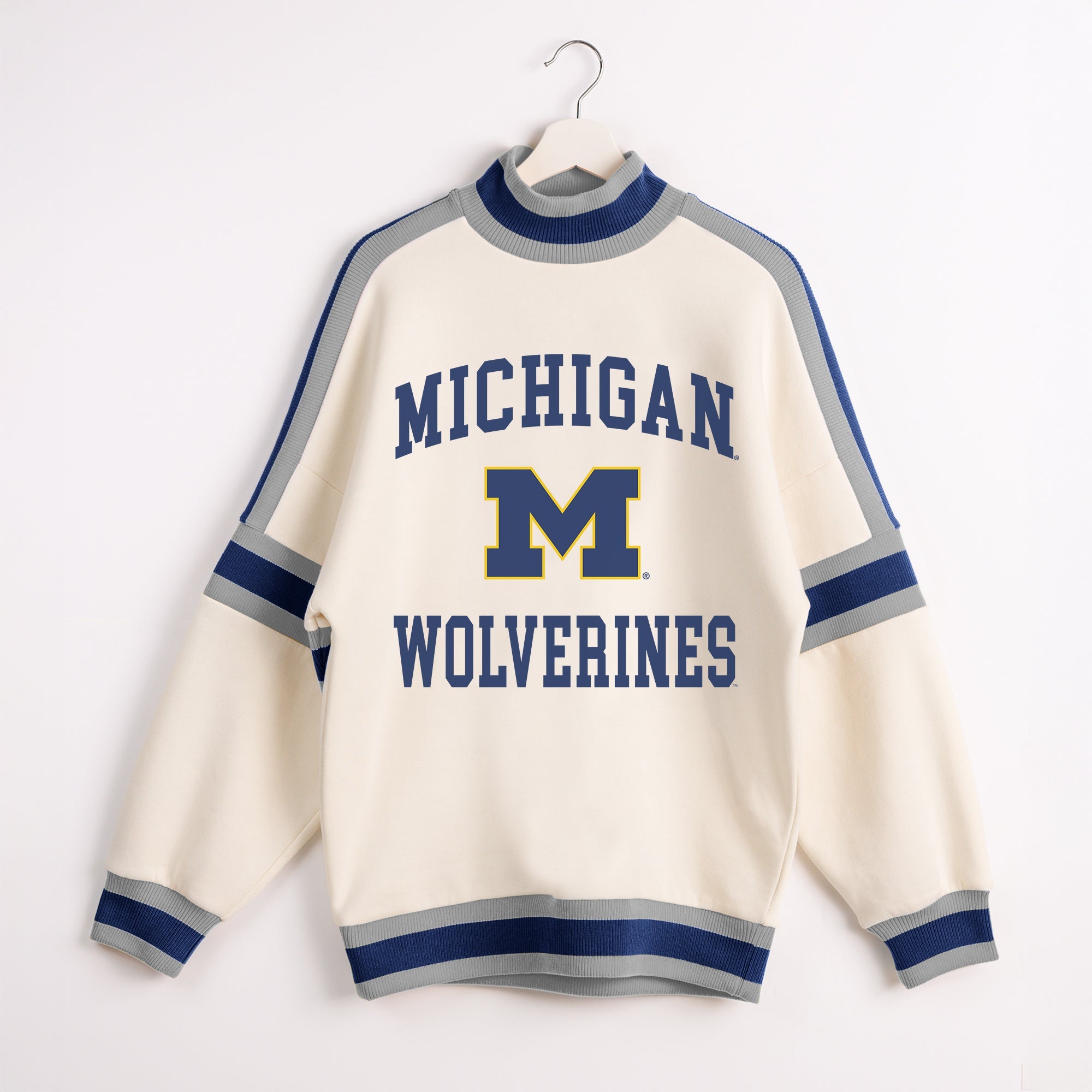 MICHIGAN WOLVERINES VIVID MOTION COLORBLOCK TURTLENECK PULLOVER
