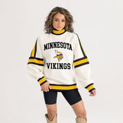 MINNESOTA VIKINGS VIVID MOTION COLORBLOCK TURTLENECK PULLOVER