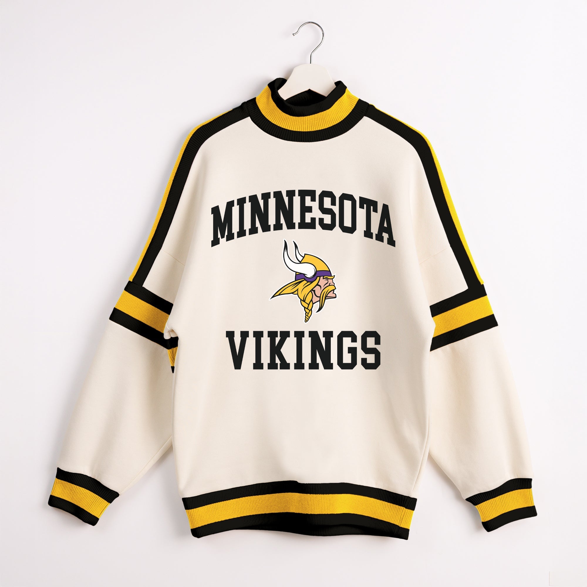 MINNESOTA VIKINGS VIVID MOTION COLORBLOCK TURTLENECK PULLOVER